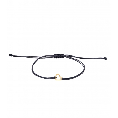 PULSERA HAPPY HEART ORO Y SEDA